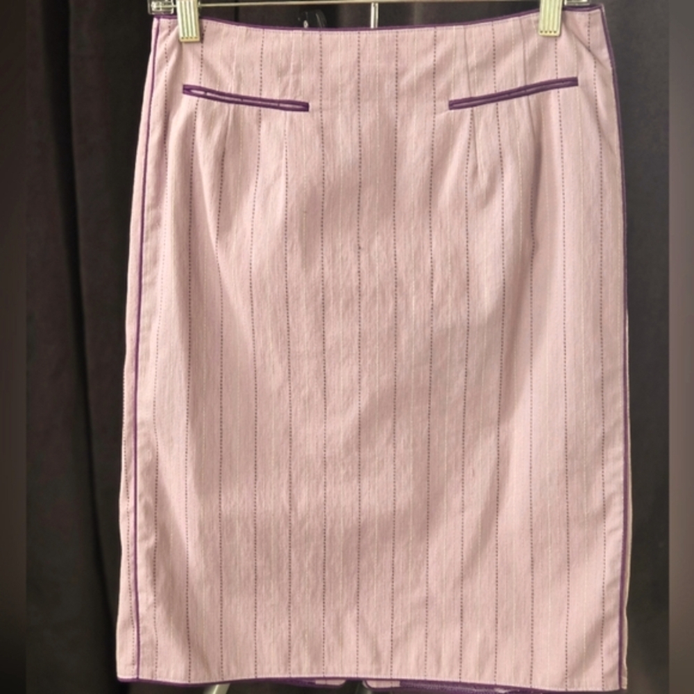 Nanette Lepore Purple Pinstripe Skirt